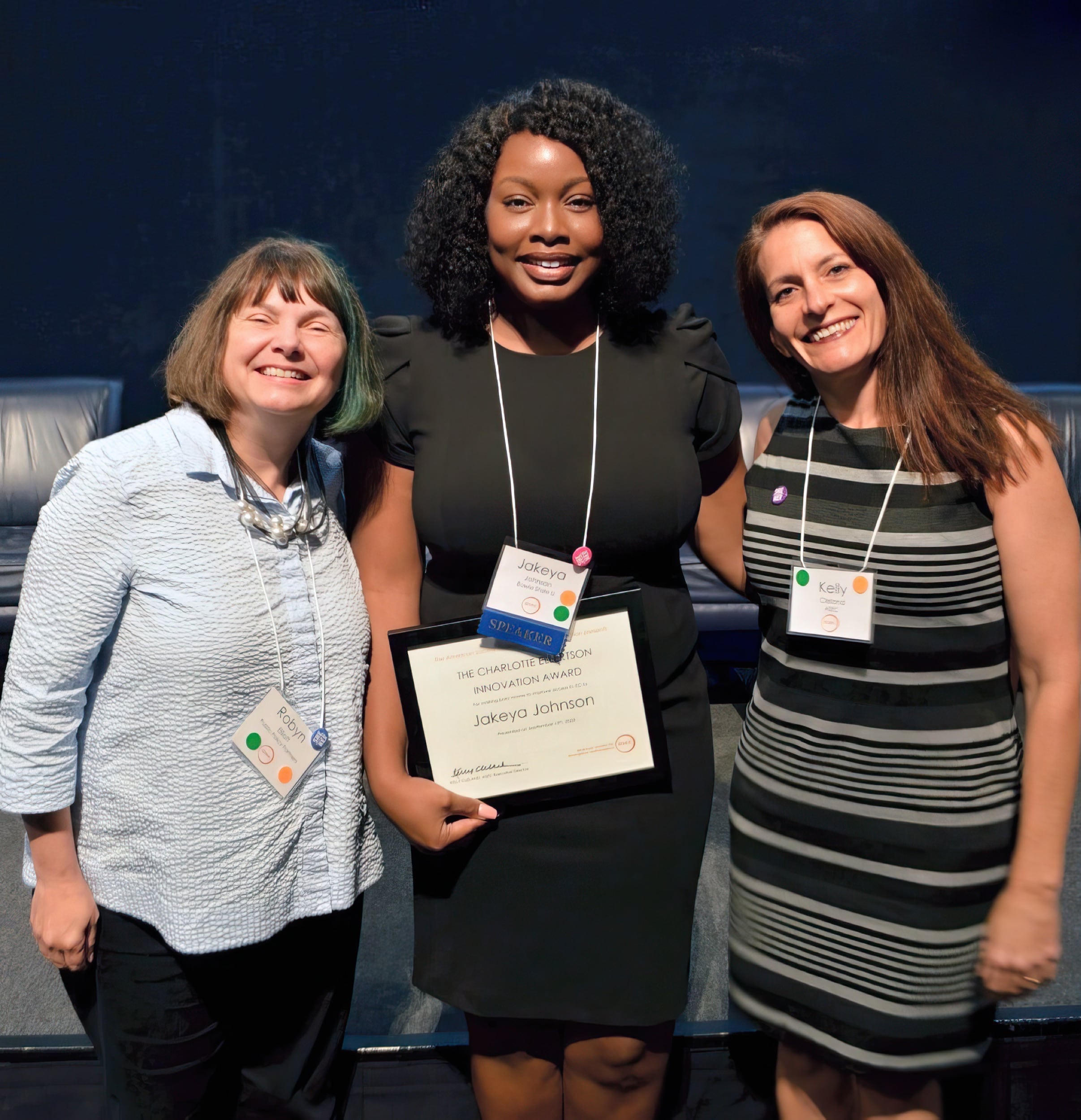 akeya Johnson, a Black woman, receives an innovation award from the Society for Emergency Contraception for her work in improving access to emergency contraception.