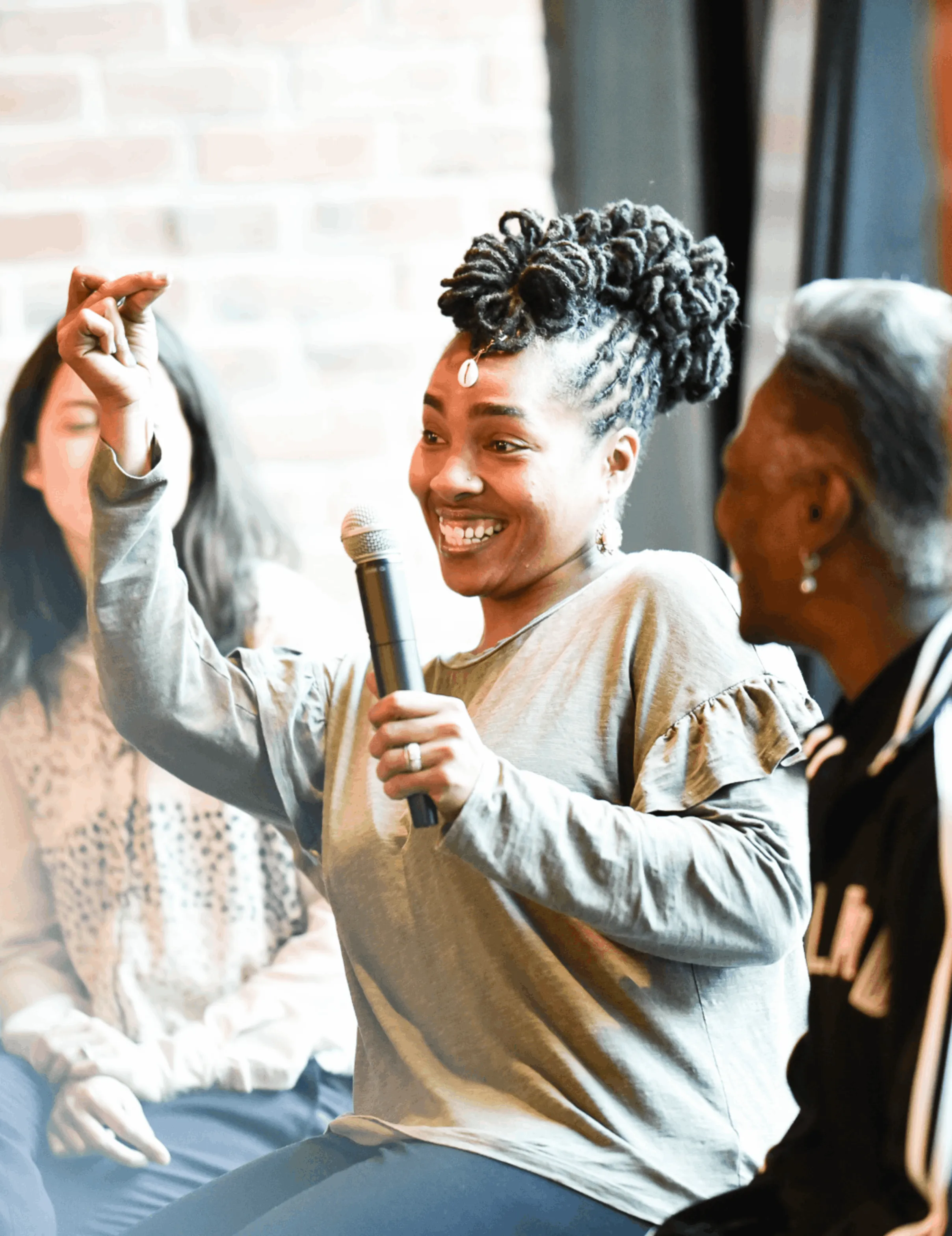cropped image of woman speaking