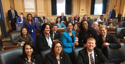 Some of the newly elected members of the Virginia House of Delegates. Photo courtesy of Debra Rodman.