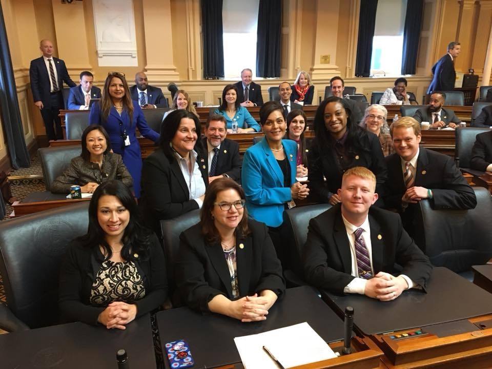 Some of the newly elected members of the Virginia House of Delegates. Photo courtesy of Debra Rodman.