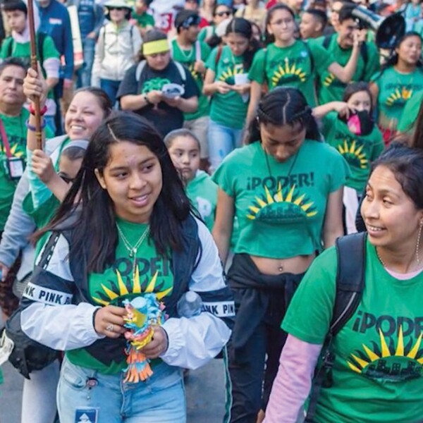 Latinx youth marching with PODER.