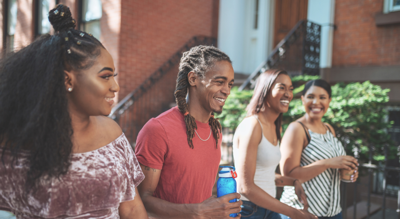 Latin, Afro-Caribbean and African-American tourists in New York, USA